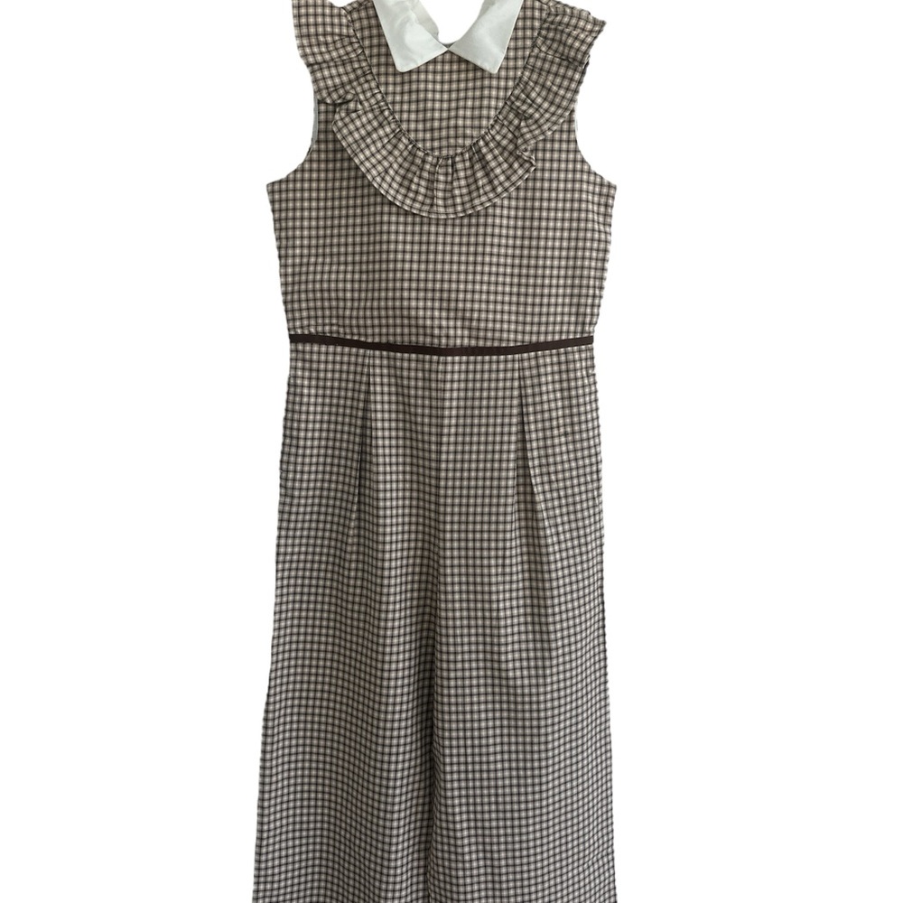 Janie and Jack Girls’ Sleeveless Gingham Jumpsuit